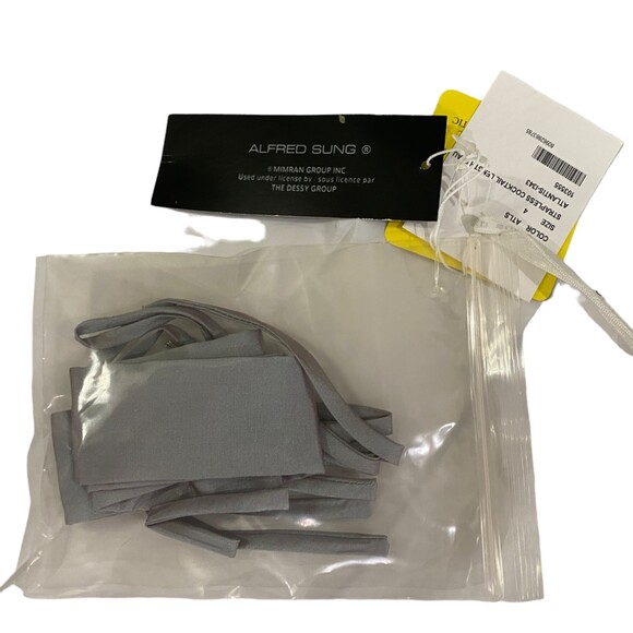 Alfred Sung D538 Size 4  Dress Pockets Atlantis Gray Strapless Cocktail NWT - Picture 9 of 14